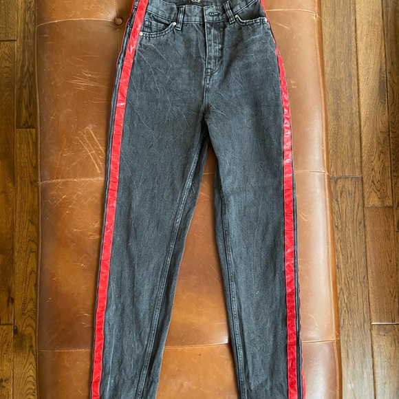 BDG black jeans with red detail on sides - Picture 2 of 9